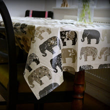Load image into Gallery viewer, Tablecloth, Grey Elephants, in 5 sizes, Wipe Clean Oilcloth
