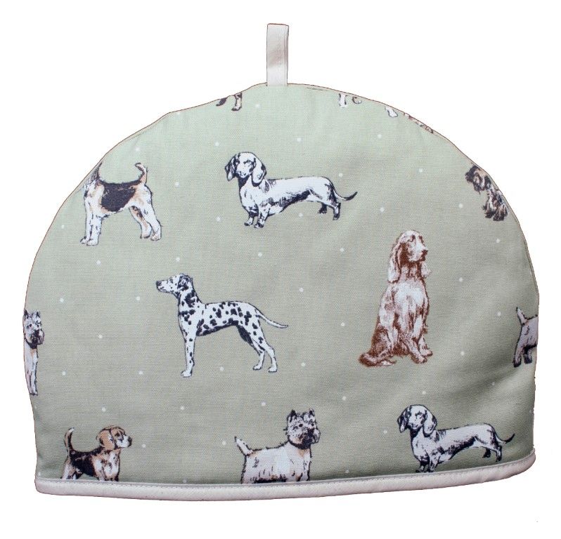 Tea Cosy, Dogs on Green