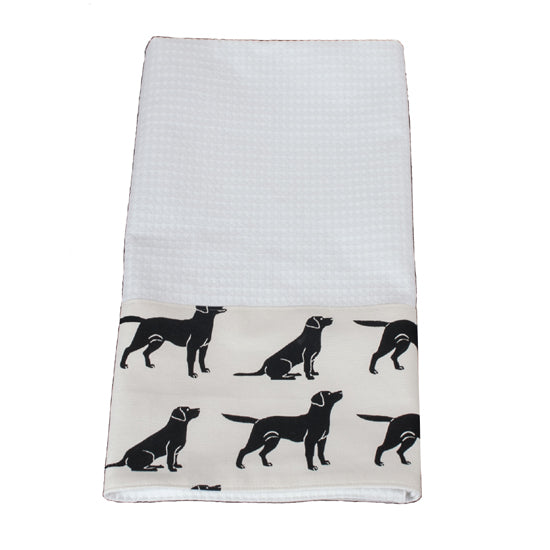 Waffle Tea Towel, Black Labrador