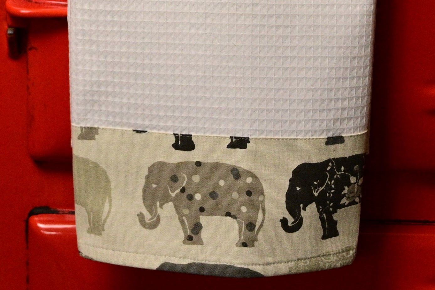 Waffle tea Towel: Grey Elephant