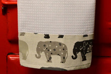 Load image into Gallery viewer, Waffle tea Towel: Grey Elephant
