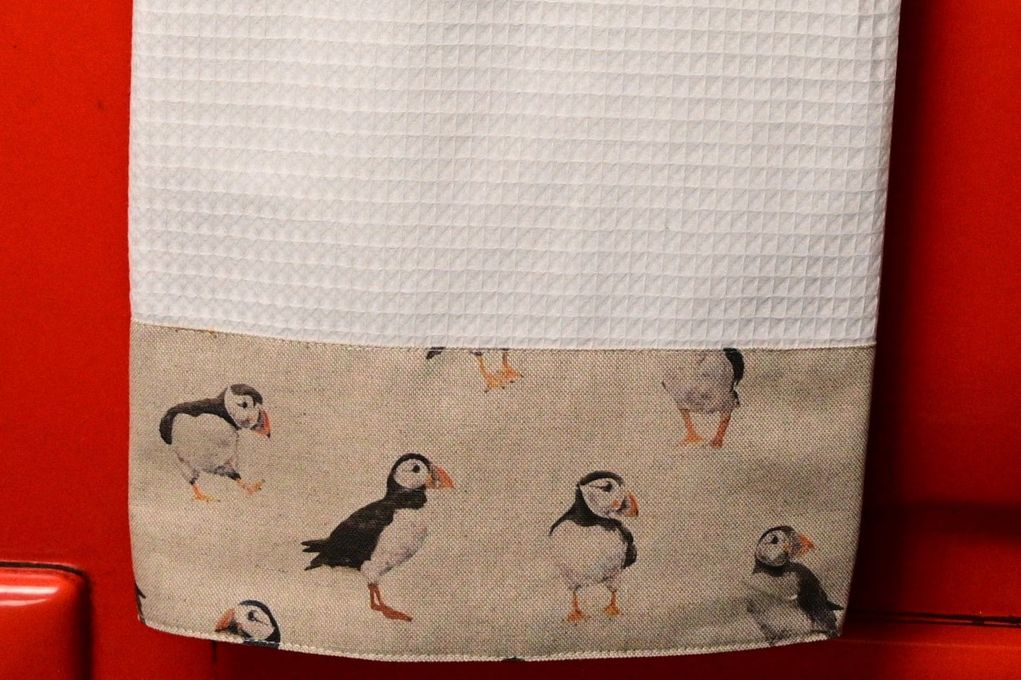Waffle Tea Towel, Puffin
